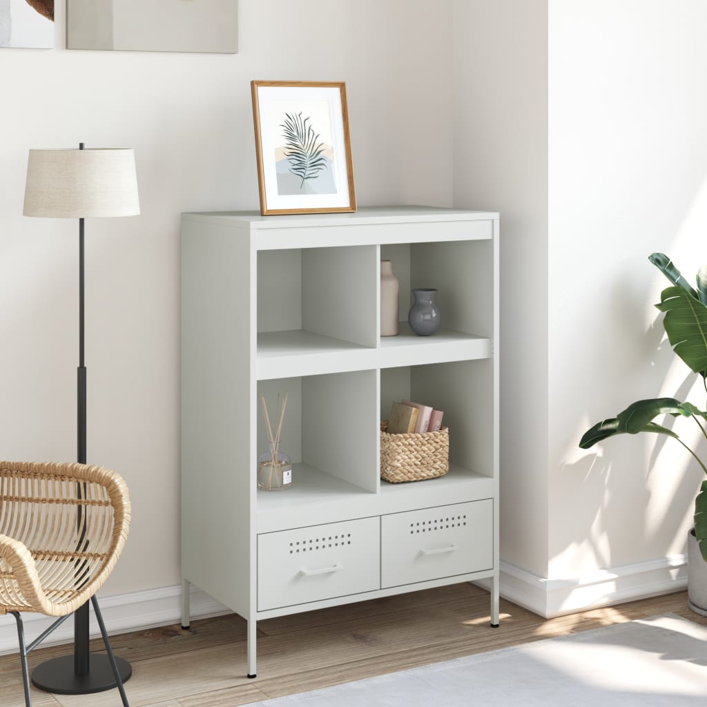 Highboard hvit 68x39x101,5 cm stål