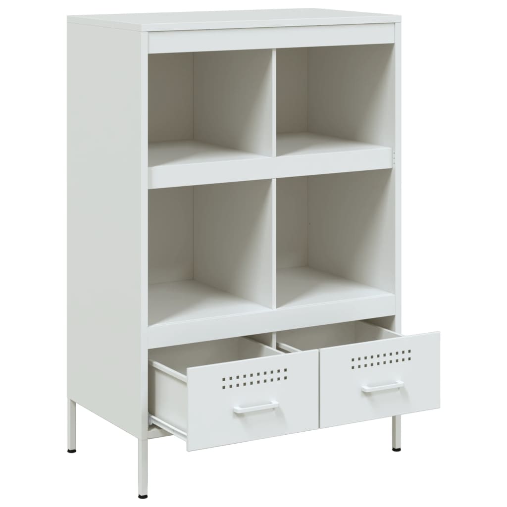 Highboard hvit 68x39x101,5 cm stål