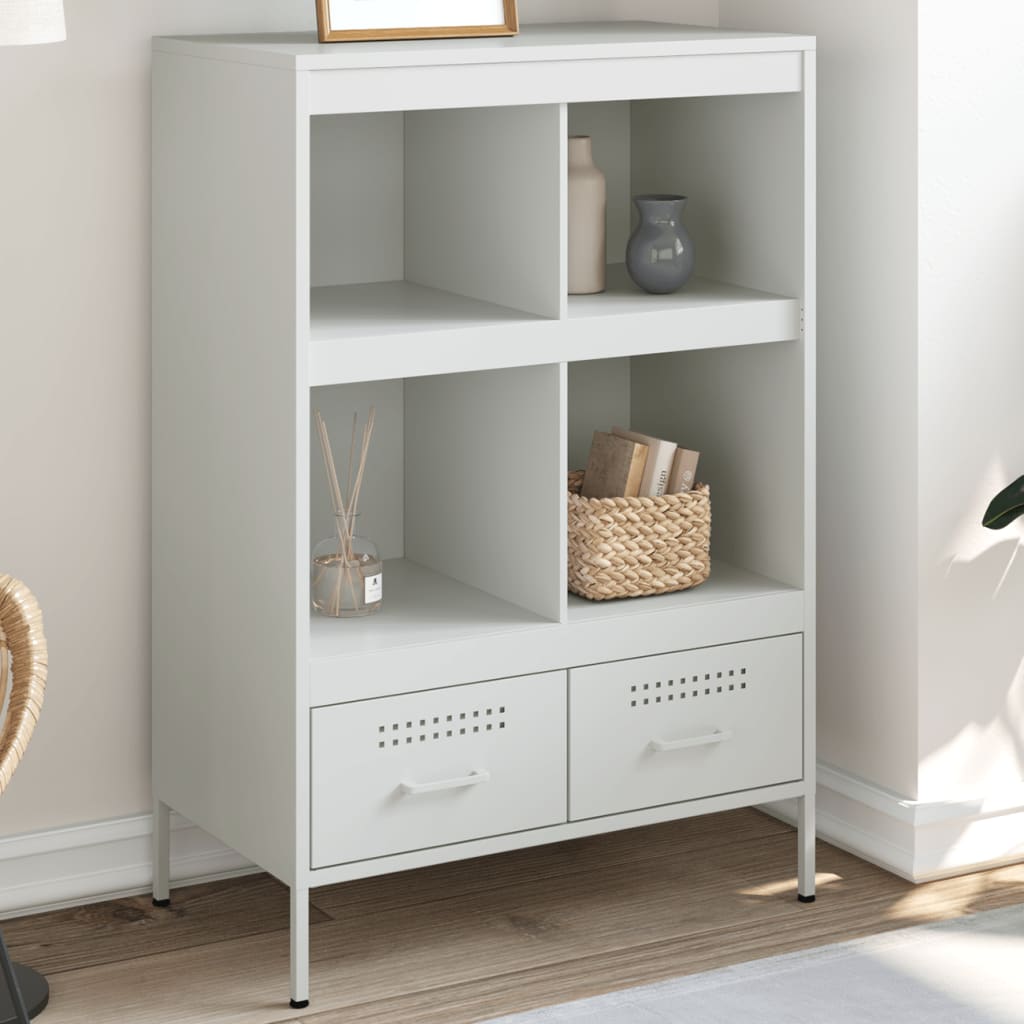Highboard hvit 68x39x101,5 cm stål