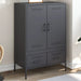 Highboard antrasitt 68x39x101,5 cm stål