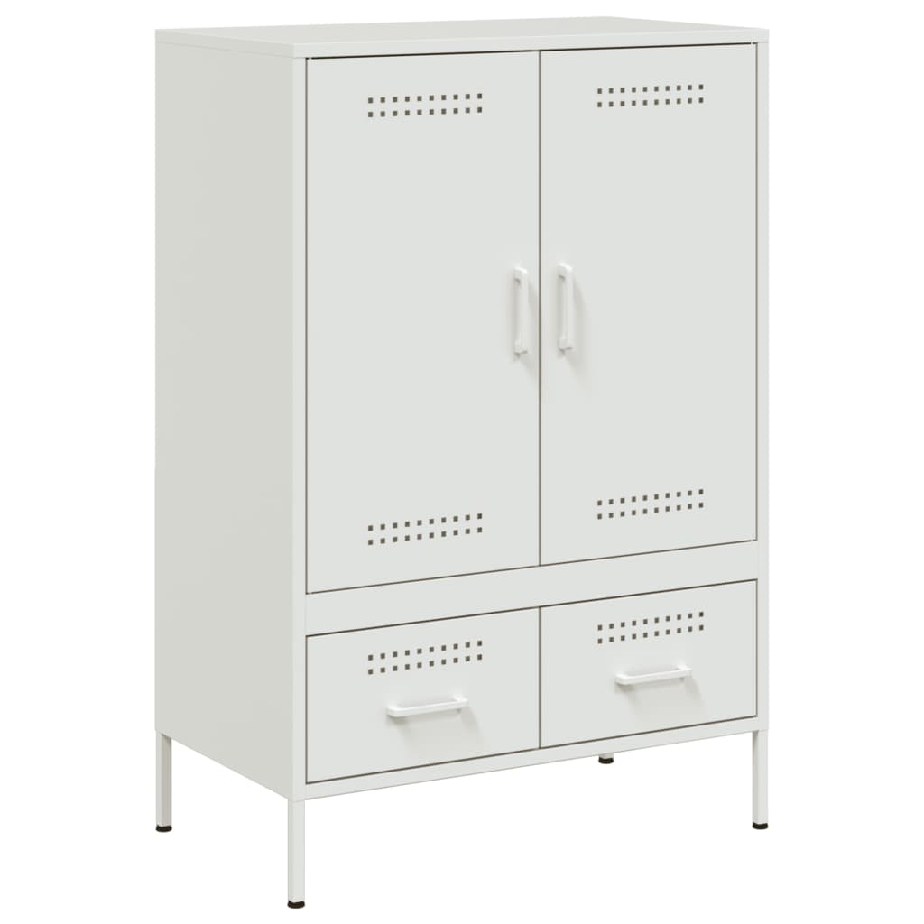 Highboard hvit 68x39x101,5 cm stål