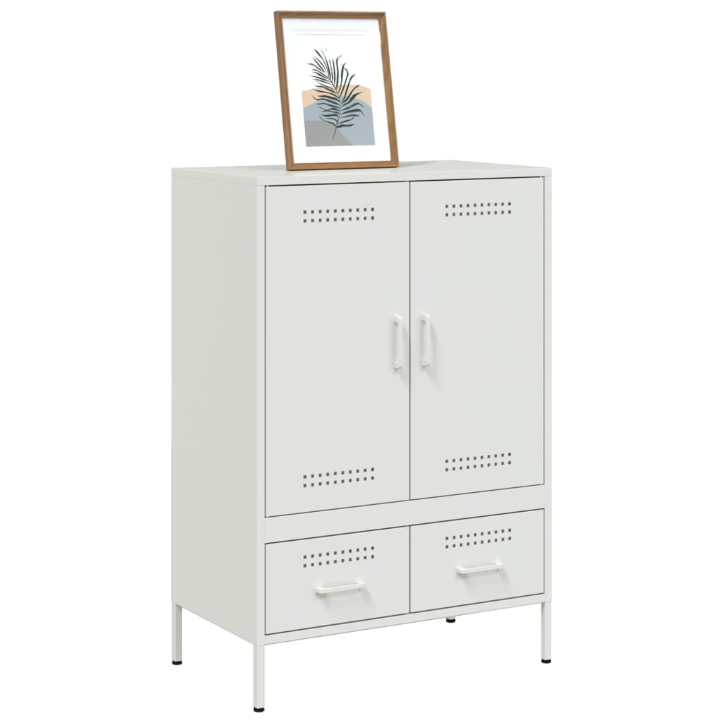 Highboard hvit 68x39x101,5 cm stål