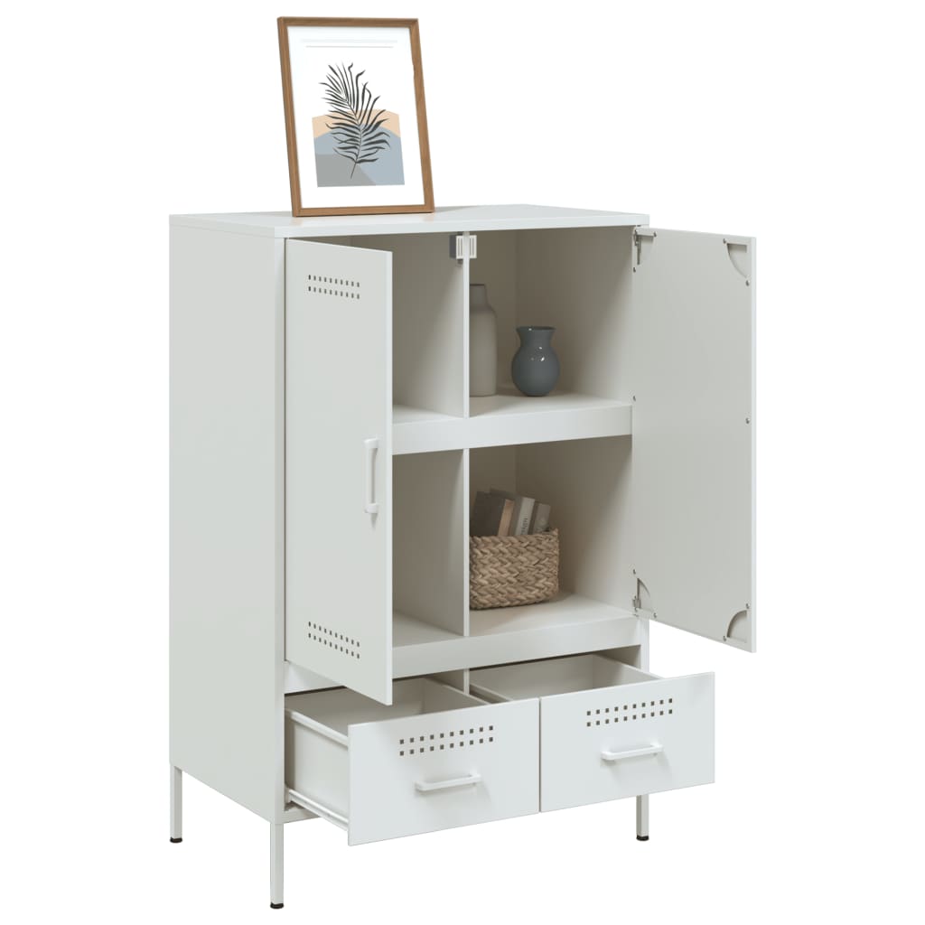 Highboard hvit 68x39x101,5 cm stål