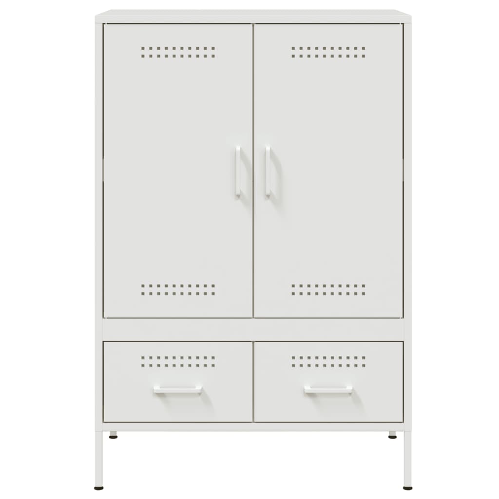 Highboard hvit 68x39x101,5 cm stål