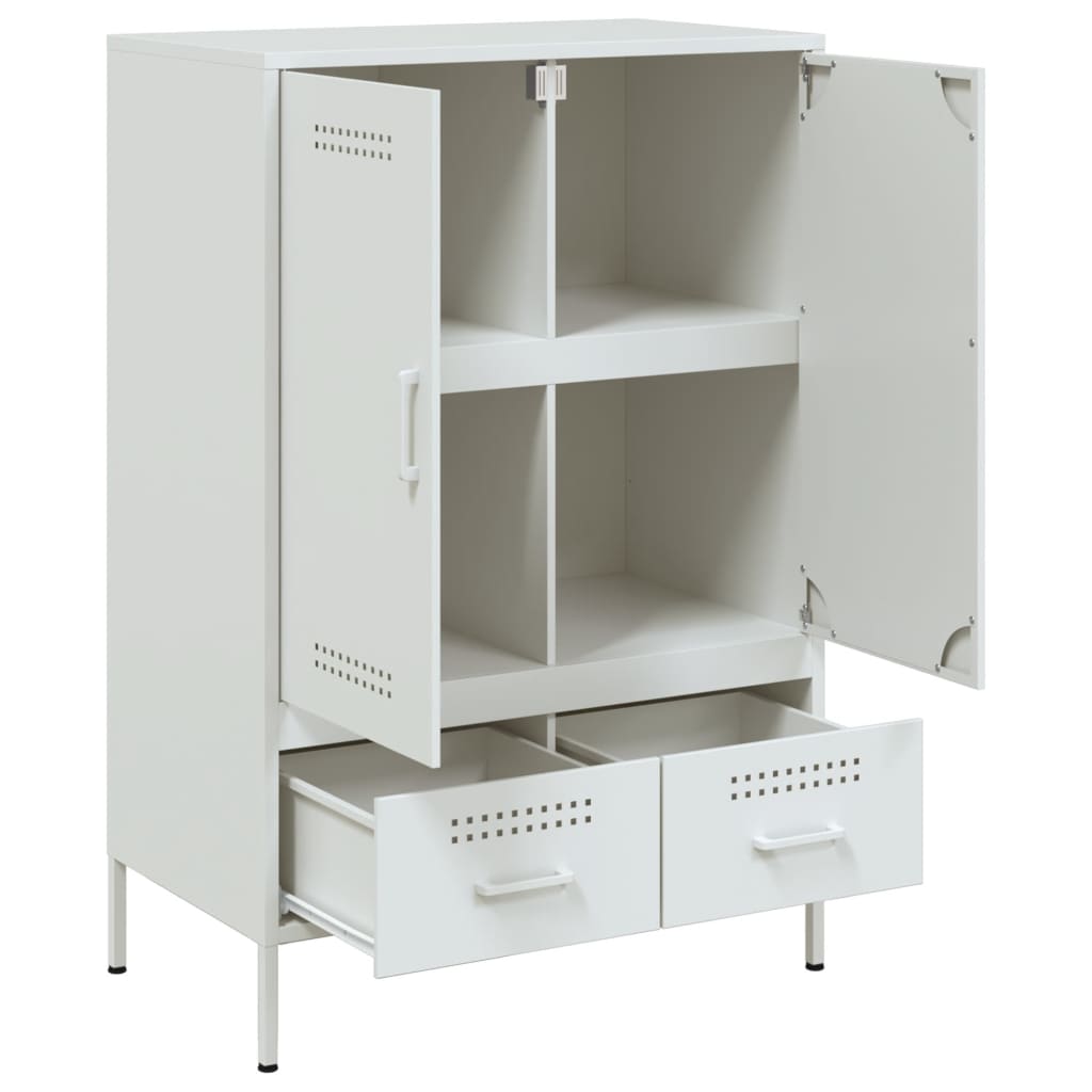 Highboard hvit 68x39x101,5 cm stål