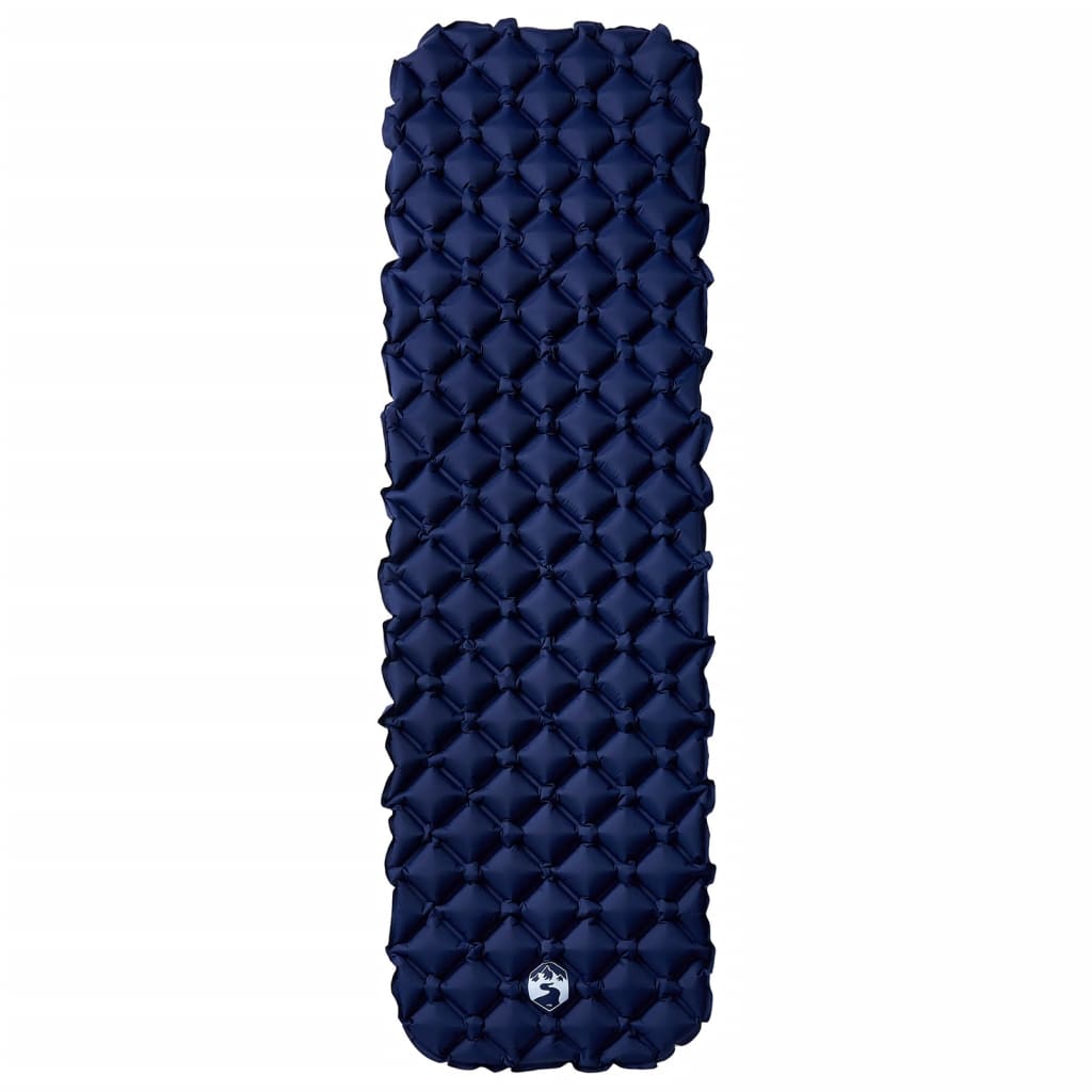 Oppblåsende campingmadrass for 1 person marineblå 190x58x6 cm