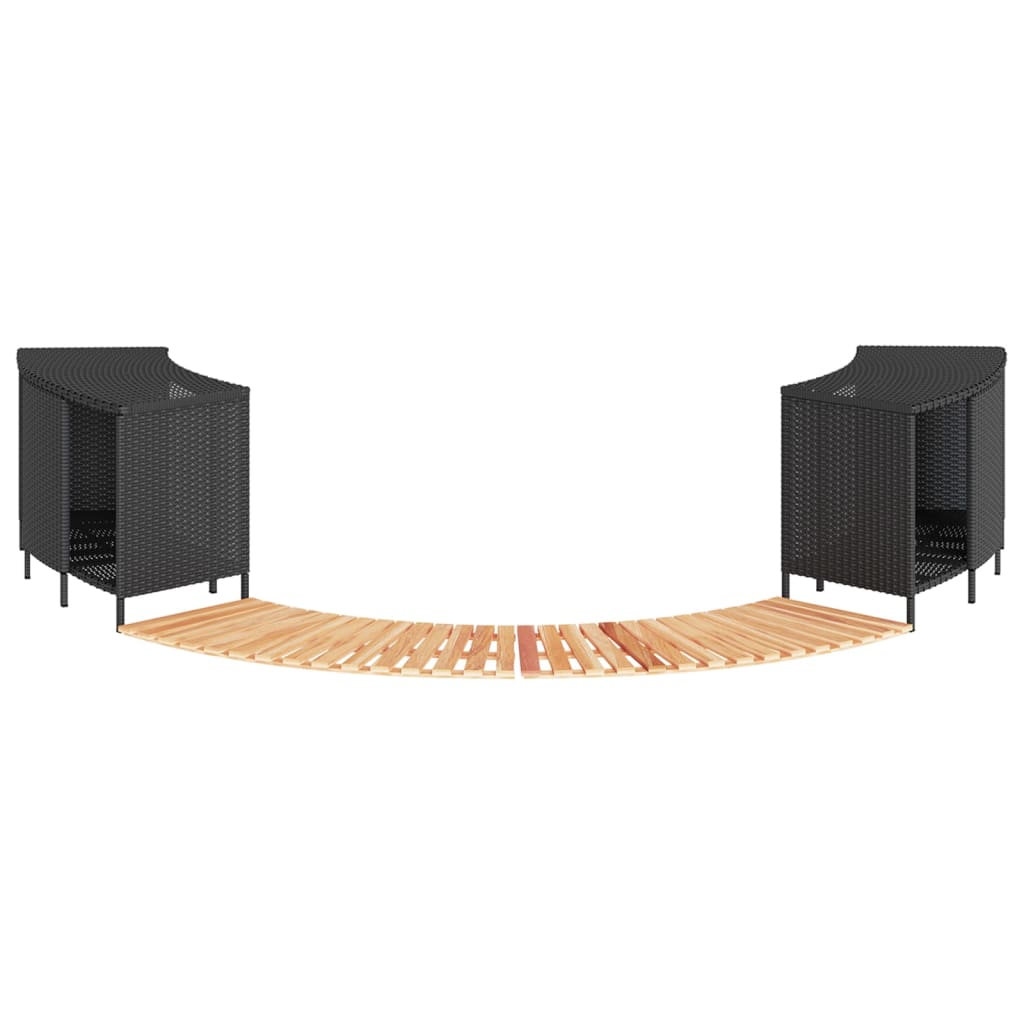 Spakant svart polyrotting og heltre akasie vidaXL