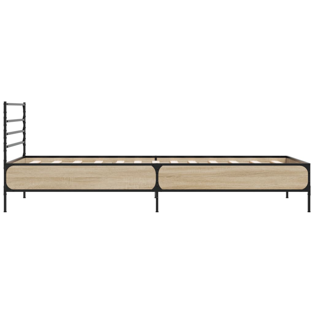 Sengeramme sonoma eik 75x190 cm konstruert tre og metall