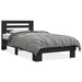 Sengeramme svart 75x190 cm konstruert tre og metall