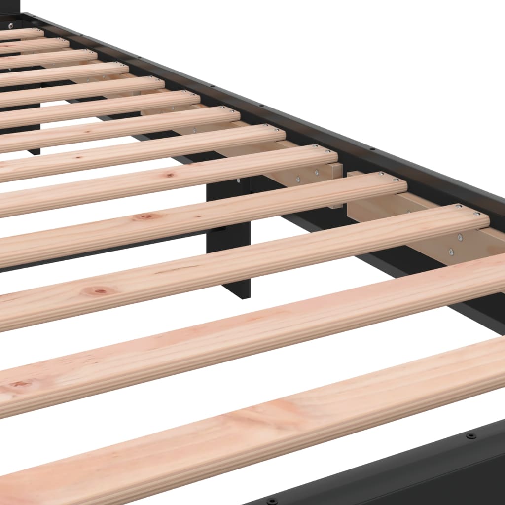 Sengeramme svart 90x200 cm konstruert tre og metall
