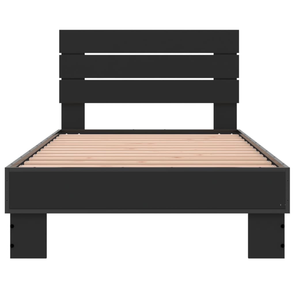 Sengeramme svart 75x190 cm konstruert tre og metall
