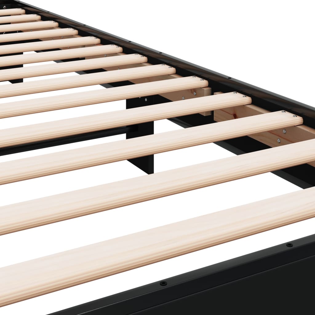 Sengeramme svart 75x190 cm konstruert tre og metall
