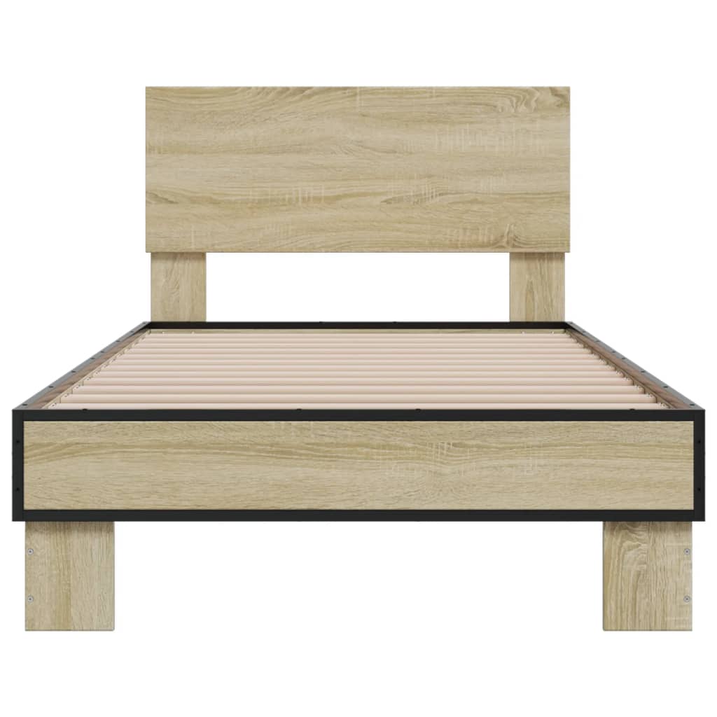 Sengeramme sonoma eik 75x190 cm konstruert tre og metall
