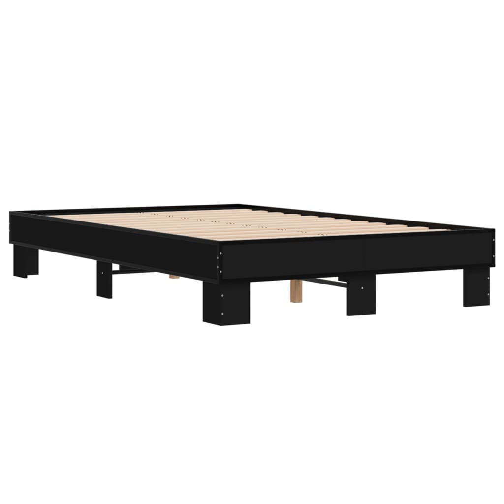 Sengeramme svart 140x200 cm konstruert tre og metall