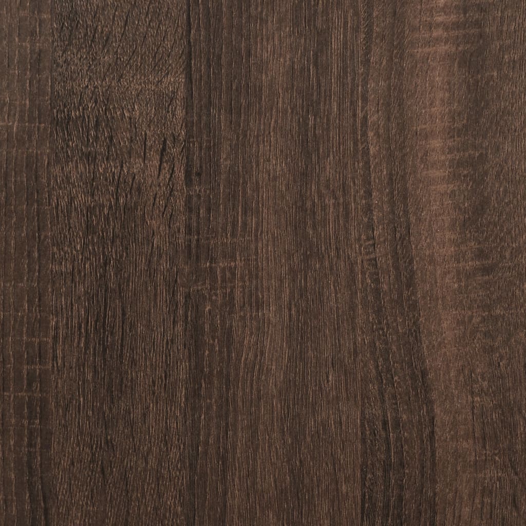 Sengeramme brun eik 140x200 cm konstruert tre og metall