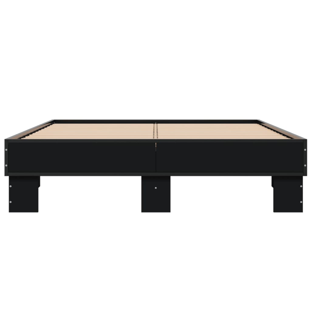 Sengeramme svart 120x200 cm konstruert tre og metall