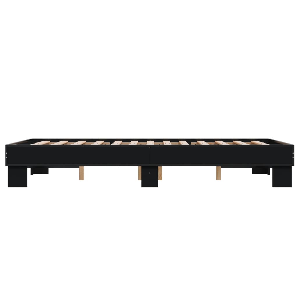Sengeramme svart 120x200 cm konstruert tre og metall