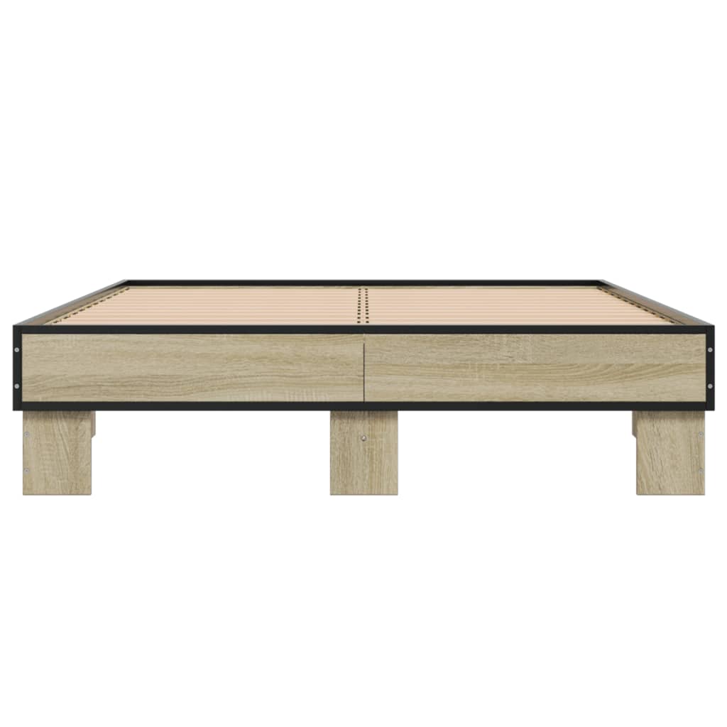 Sengeramme sonoma eik 120x200 cm konstruert tre og metall
