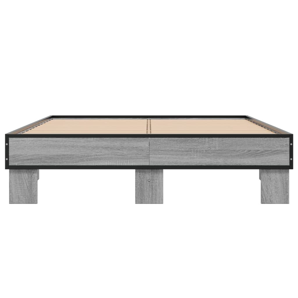 Sengeramme grå sonoma 120x200 cm konstruert tre og metall