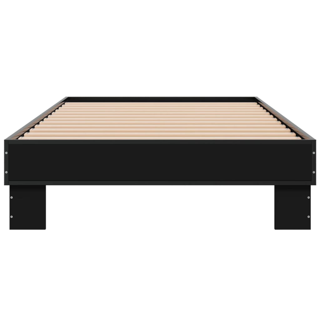 Sengeramme svart 90x200 cm konstruert tre og metall