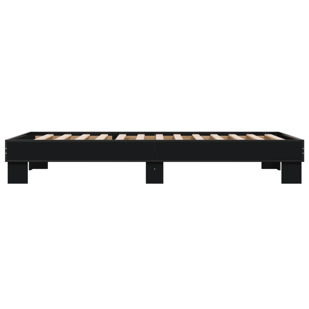 Sengeramme svart 90x200 cm konstruert tre og metall
