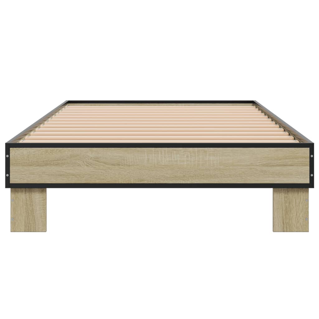 Sengeramme sonoma eik 75x190 cm konstruert tre og metall