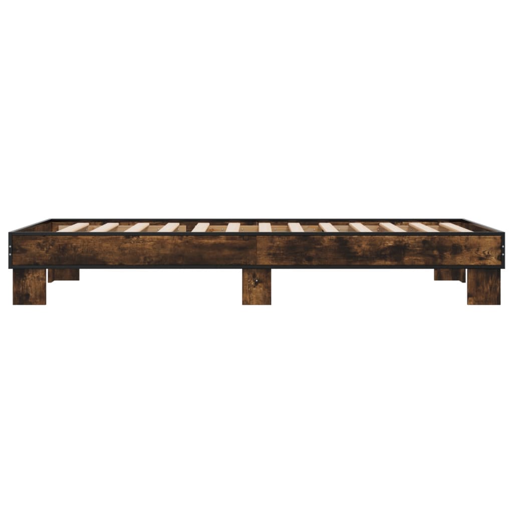 Sengeramme røkt eik 75x190 cm konstruert tre og metall