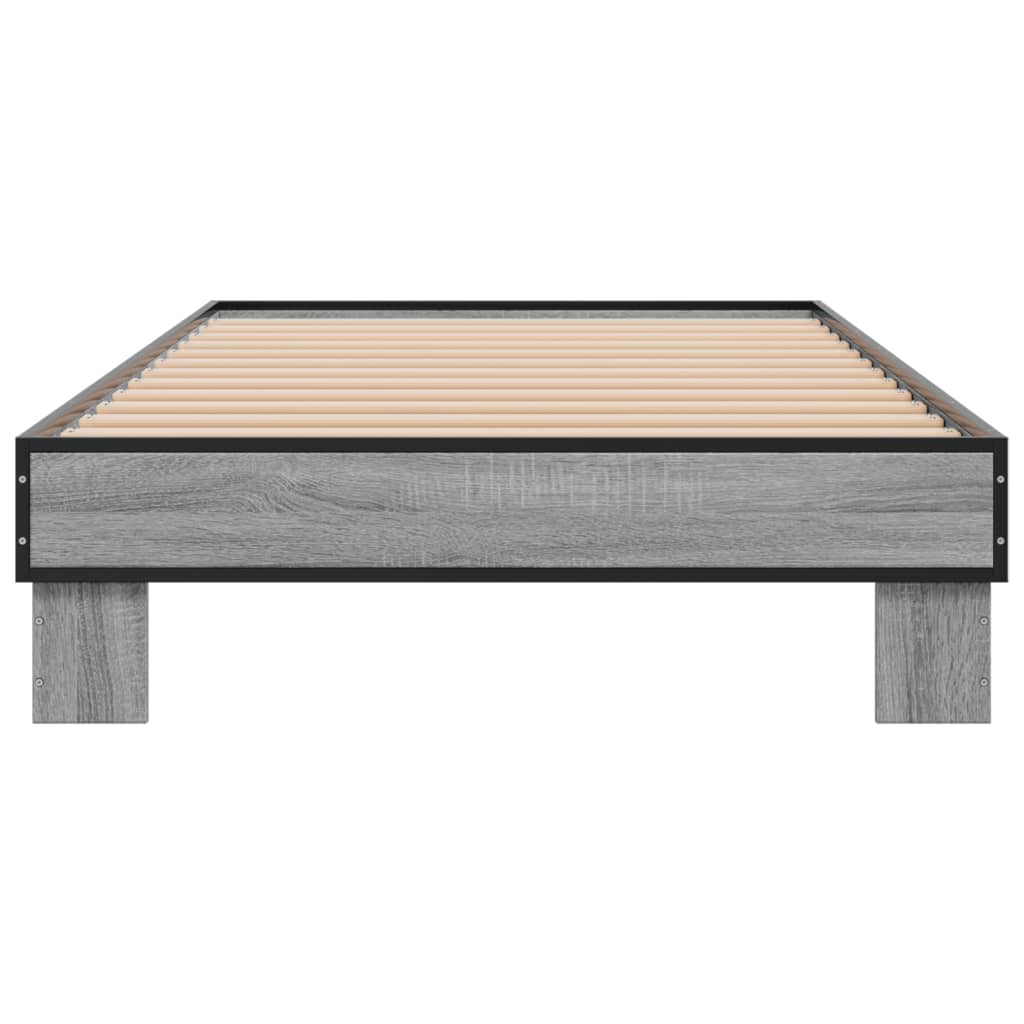 Sengeramme grå sonoma 75x190 cm konstruert tre og metall