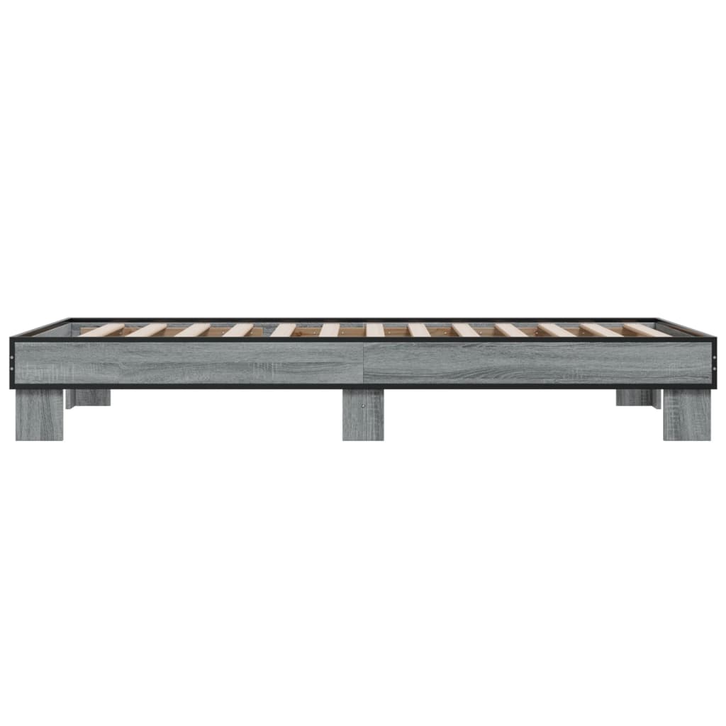 Sengeramme grå sonoma 75x190 cm konstruert tre og metall