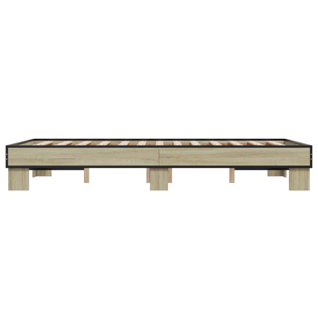 Sengeramme sonoma eik 120x190 cm konstruert tre og metall
