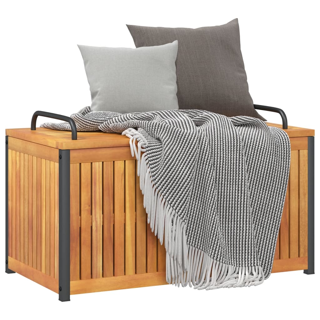 Putekasse 85x45x45/53 cm heltre akasie og stål
