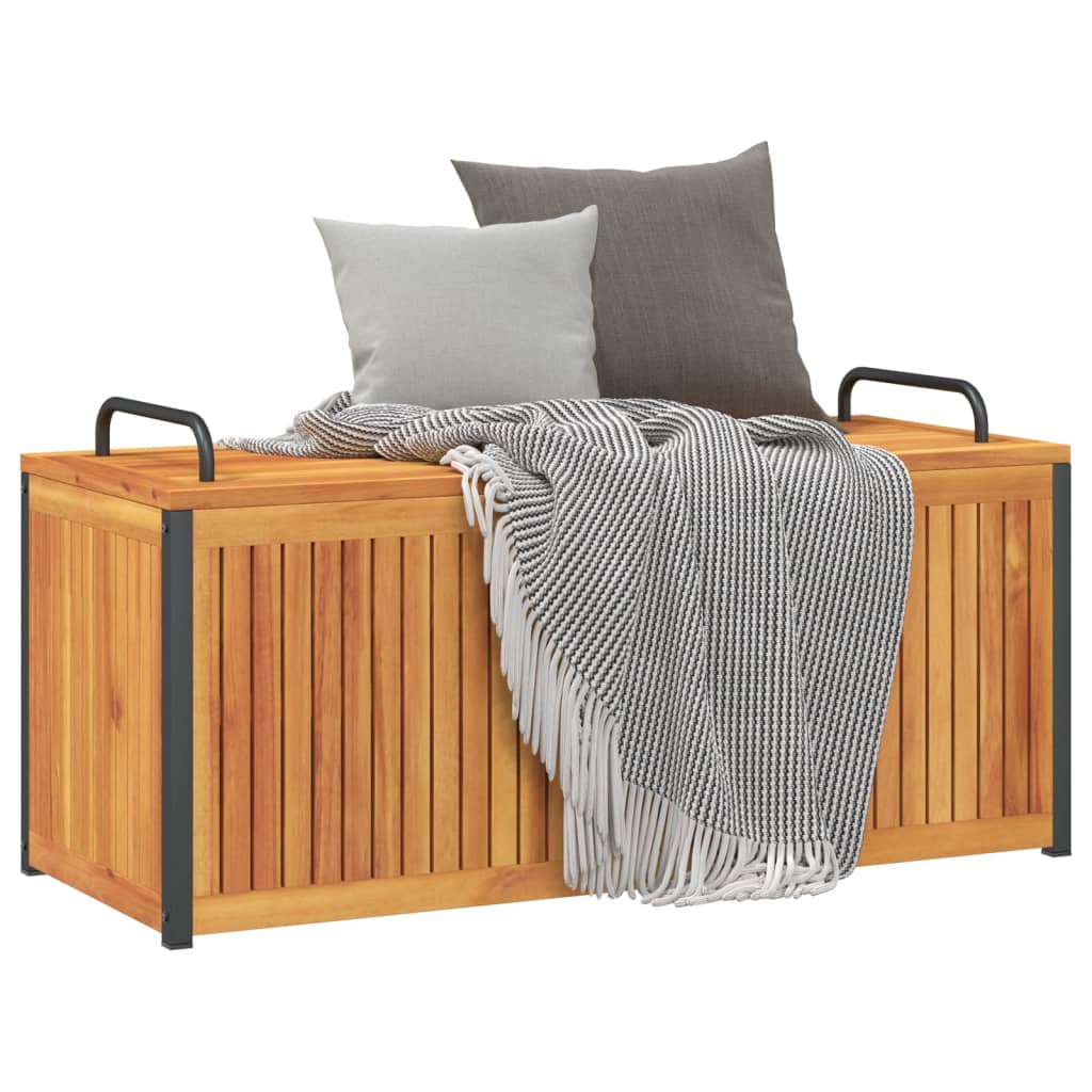 Putekasse 110x45x42/53 cm heltre akasie og stål
