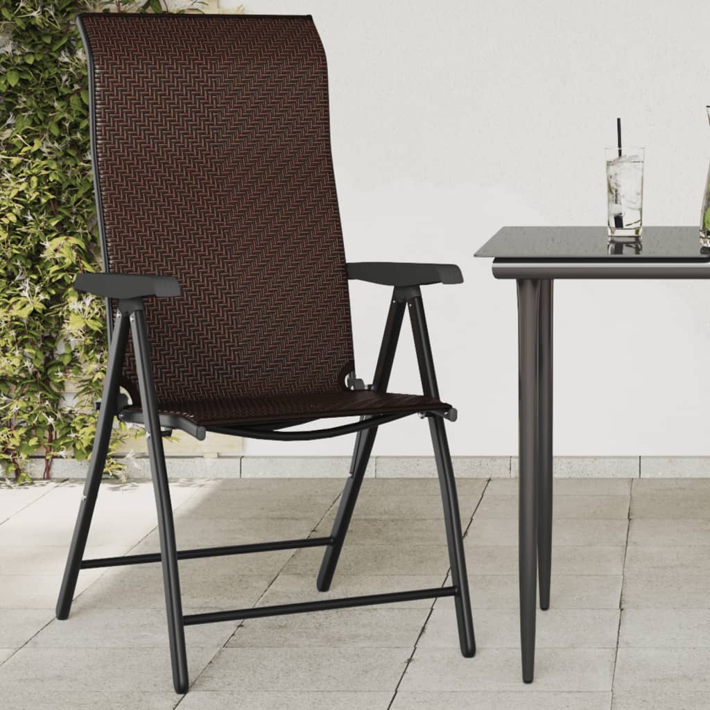 Sammenleggbare hagestoler 8 stk brun polyrotting