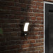 Veggmonterte LED-utelamper sensor 2 stk svart støpt aluminium
