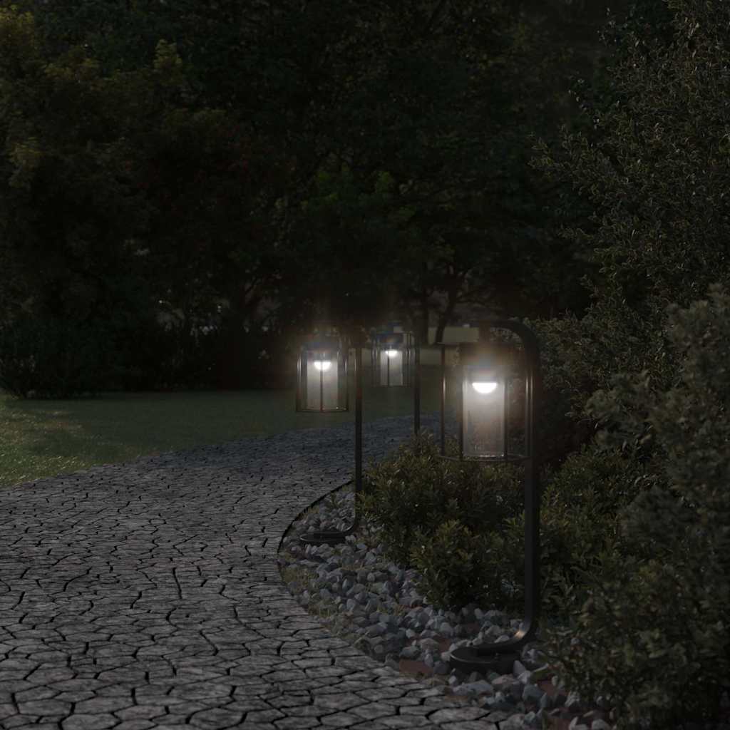 Utendørs gulvlamper 3 stk svart 60 cm rustfritt stål