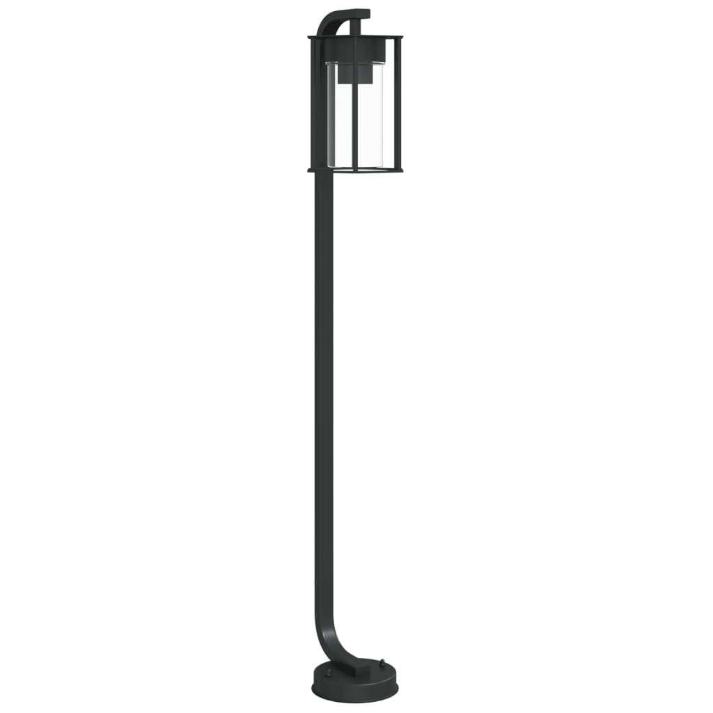 Utendørs gulvlampe svart 100 cm rustfritt stål