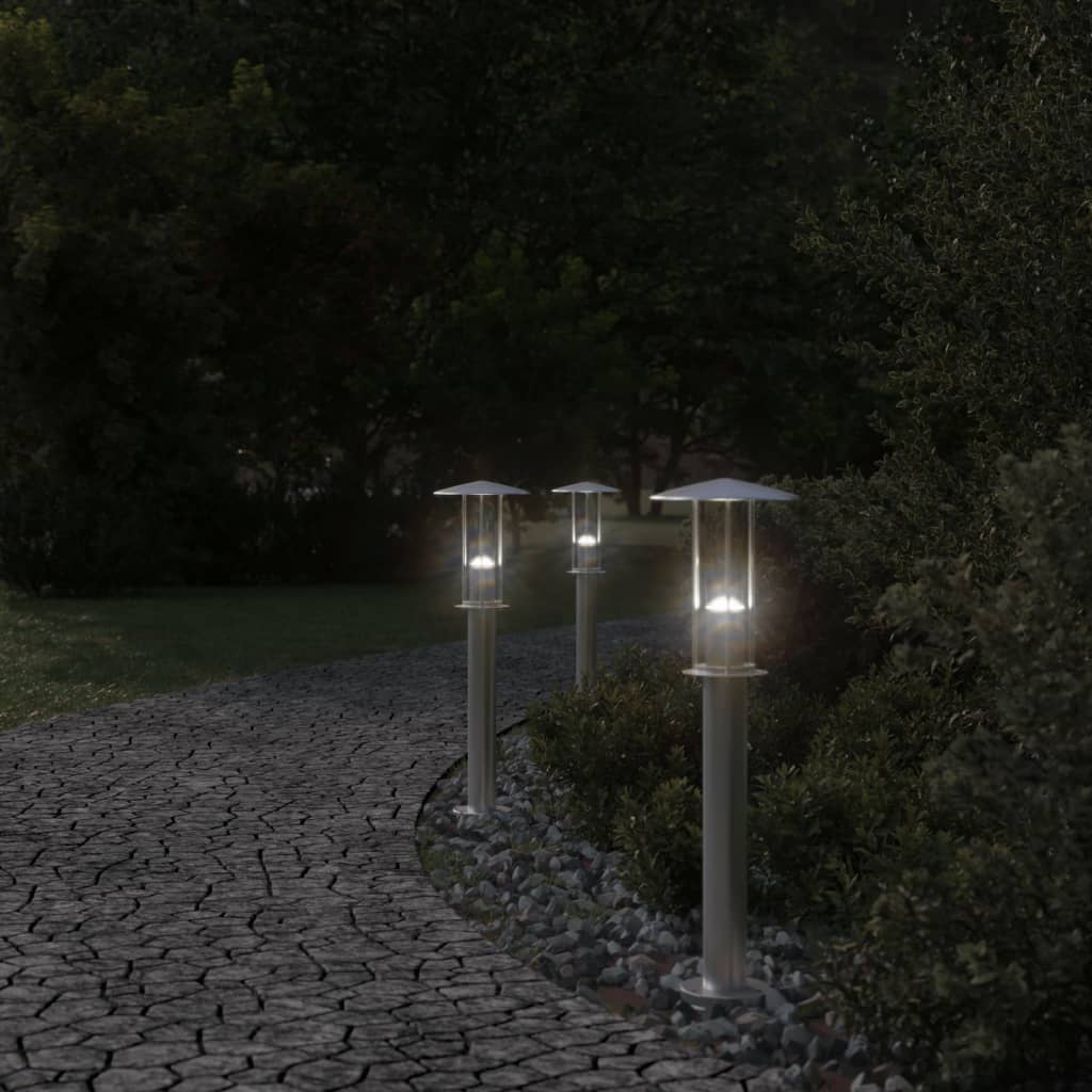 Utendørs gulvlampe sølv 60 cm rustfritt stål