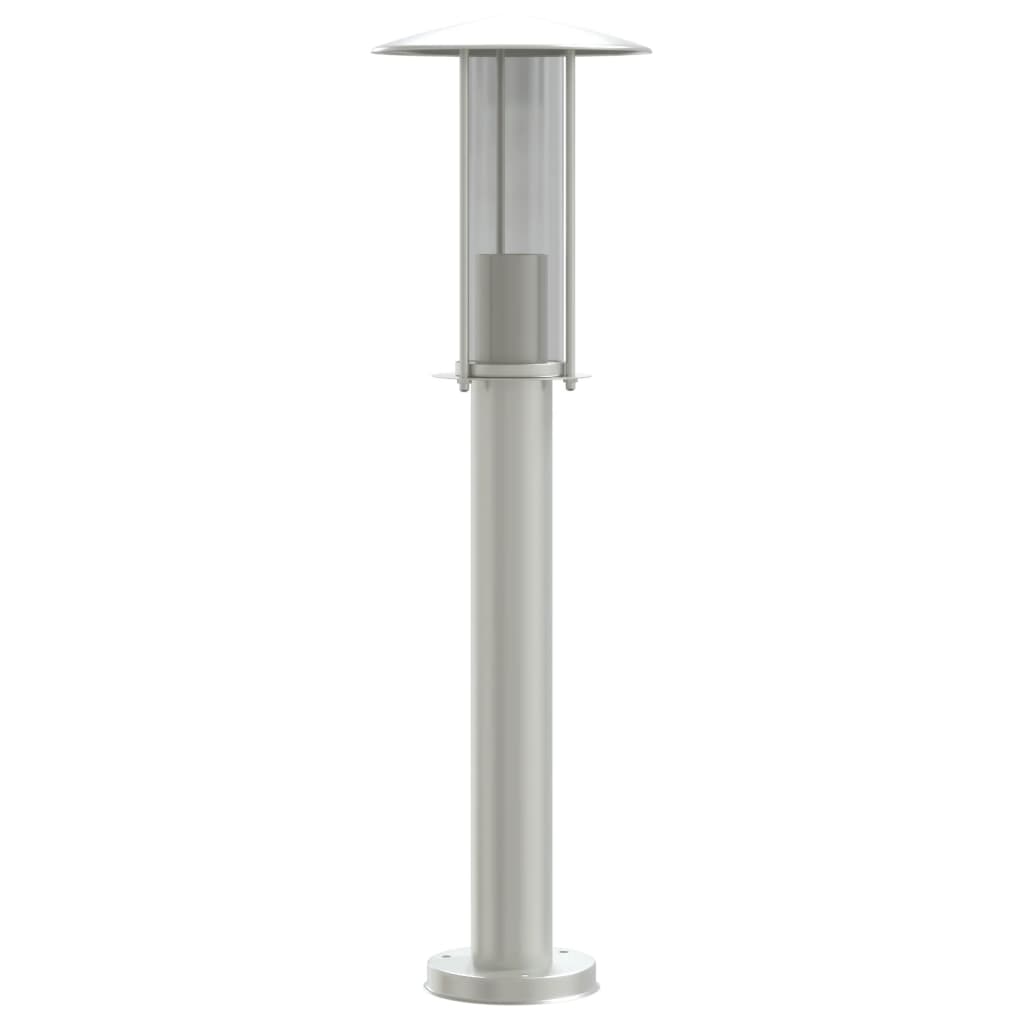 Utendørs gulvlamper 3 stk sølv 60 cm rustfritt stål