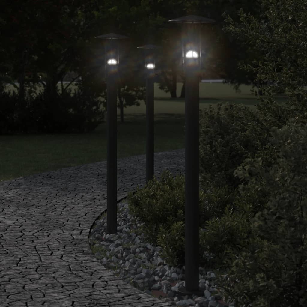 Utendørs gulvlampe svart 100 cm rustfritt stål
