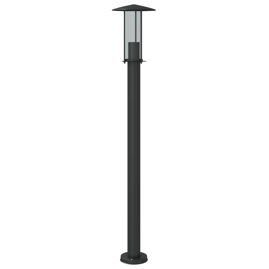 Utendørs gulvlamper 3 stk svart 100 cm rustfritt stål