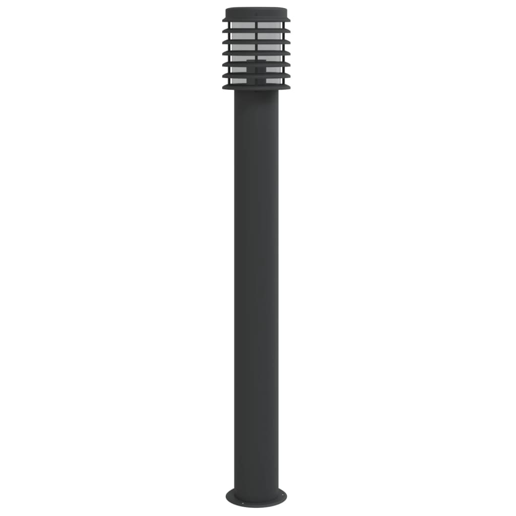 Utendørs gulvlampe svart 110 cm rustfritt stål