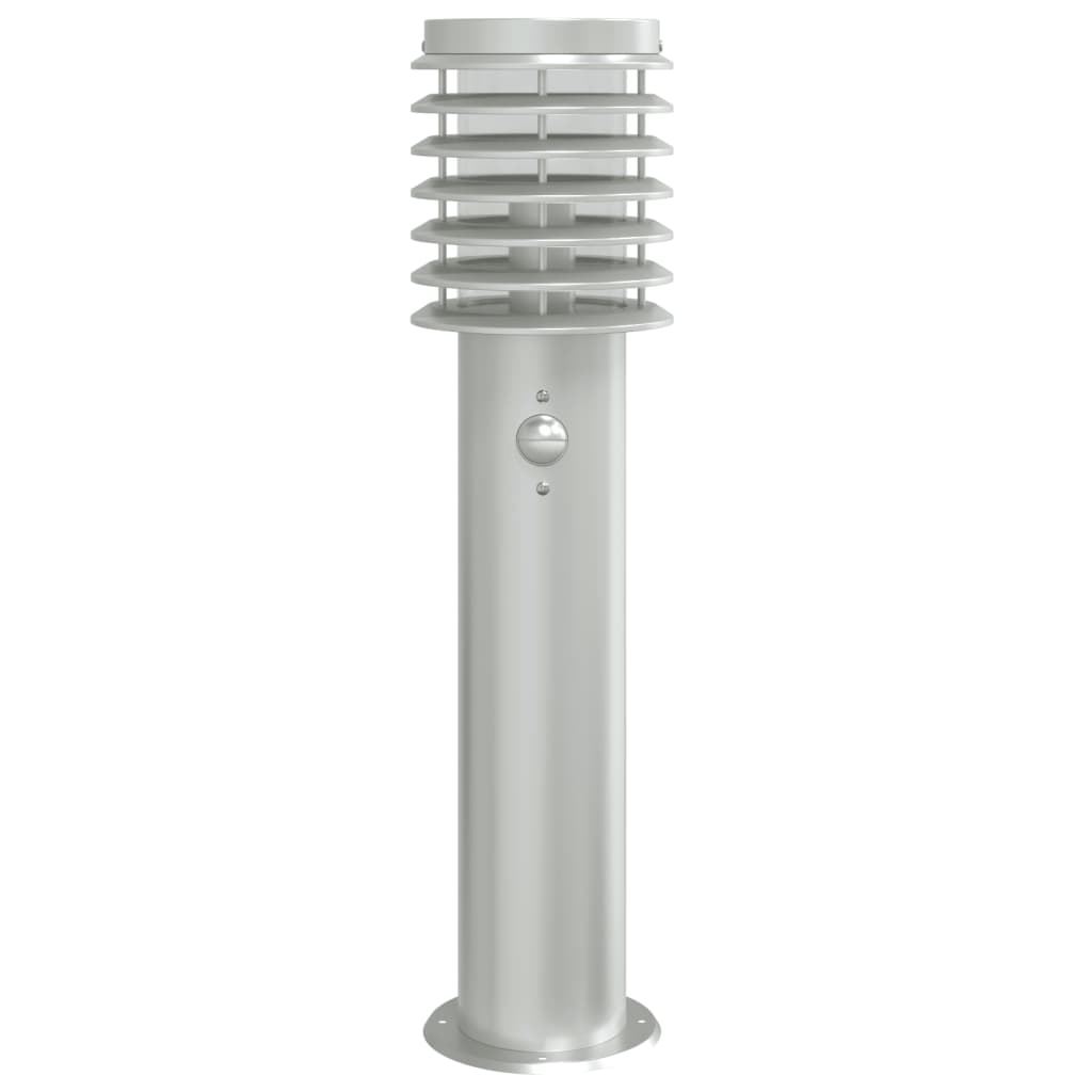 Utendørs gulvlamper med sensorer 3stk sølv 60 cm rustfritt stål