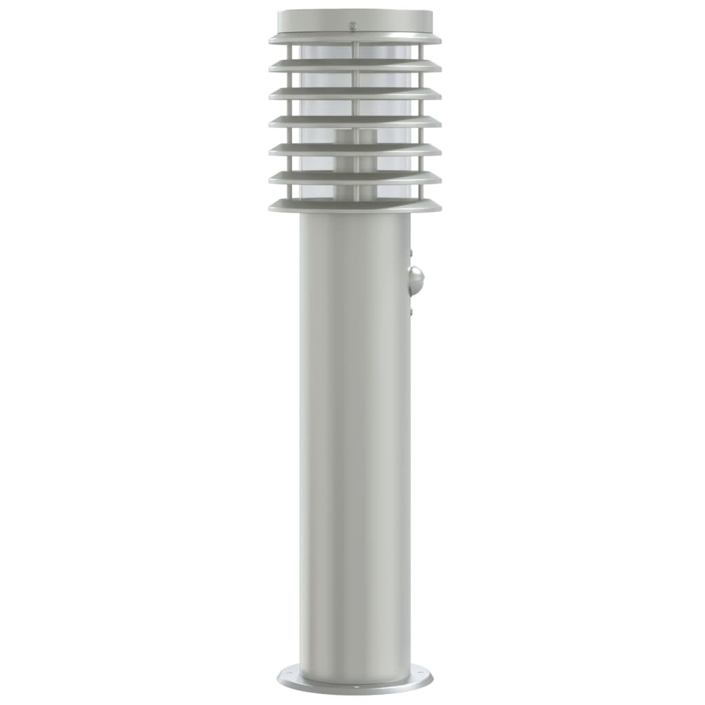 Utendørs gulvlamper med sensorer 3stk sølv 60 cm rustfritt stål