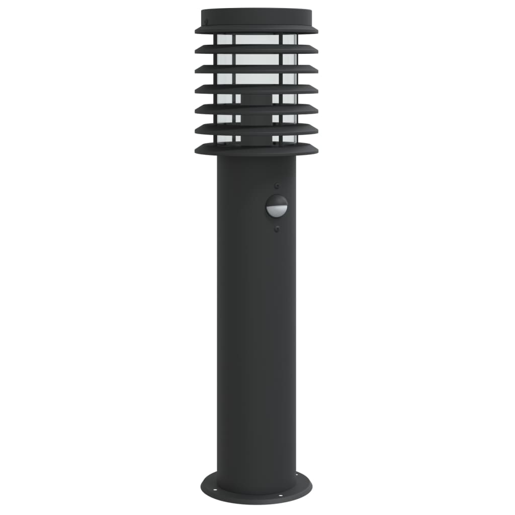 Utendørs gulvlampe med sensor svart 60 cm rustfritt stål
