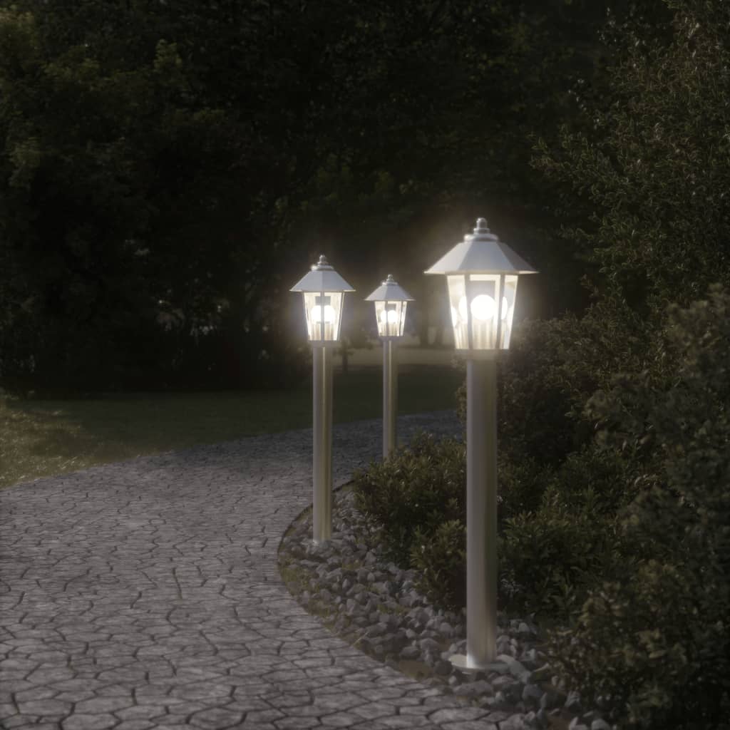 Utendørs gulvlampe sølv 80 cm rustfritt stål