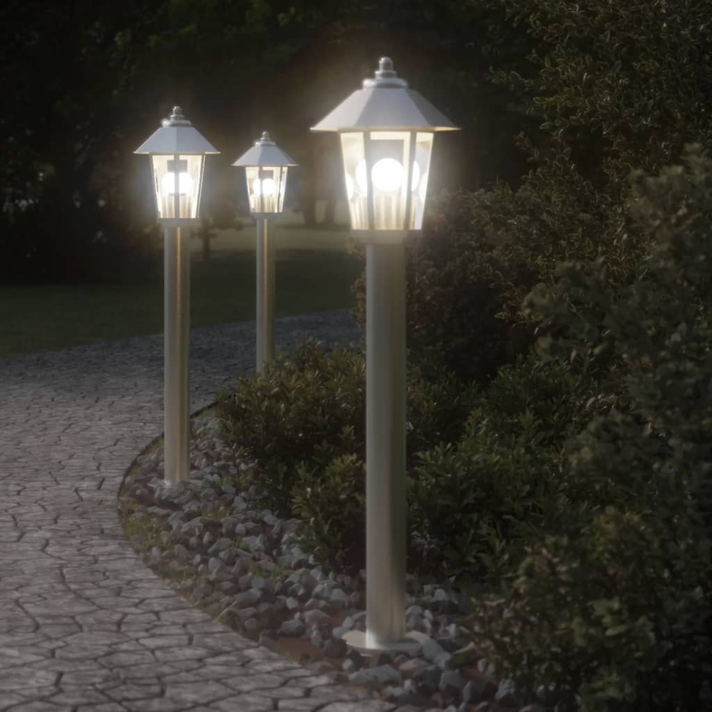 Utendørs gulvlampe sølv 80 cm rustfritt stål