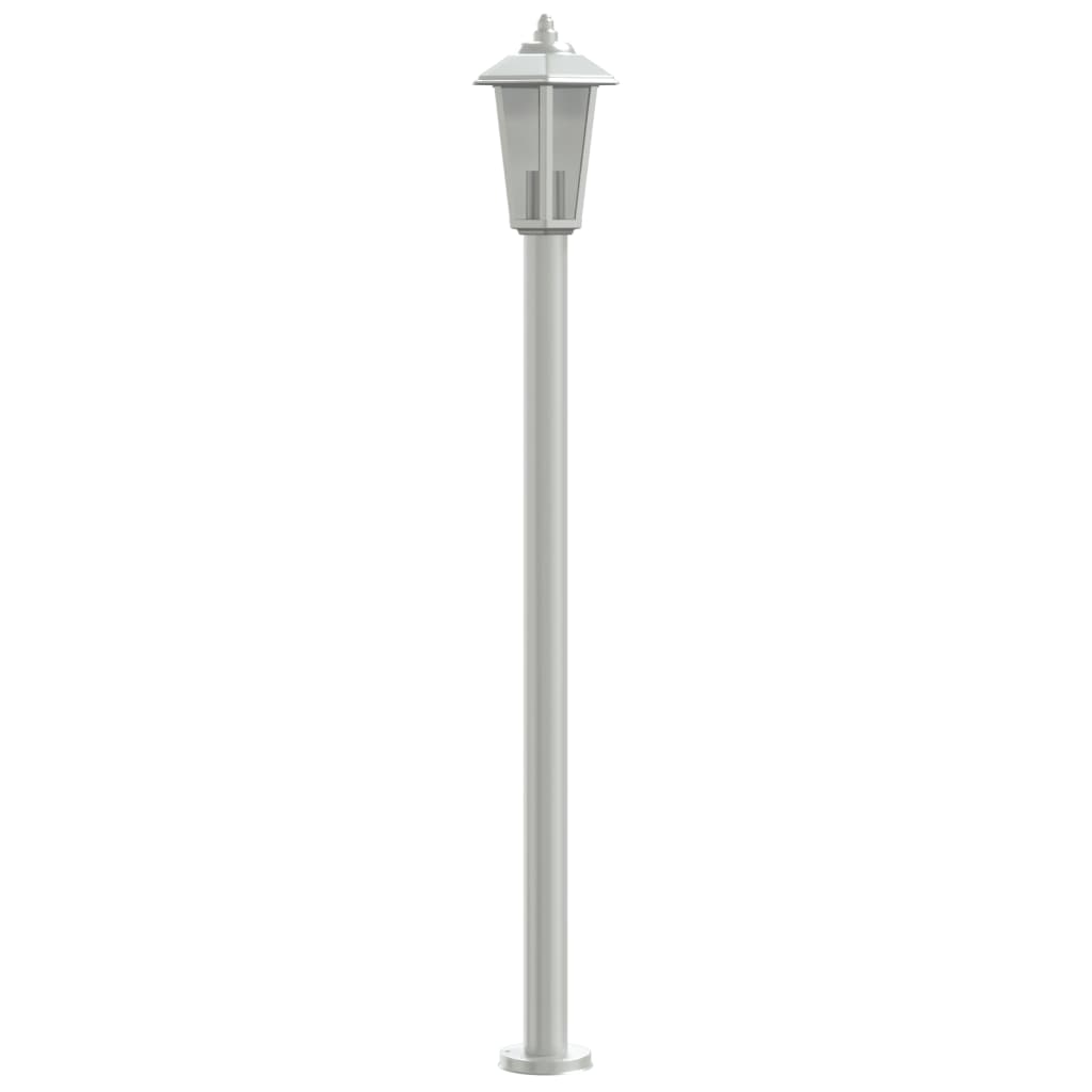 Utendørs gulvlamper 3 stk sølv 120 cm rustfritt stål