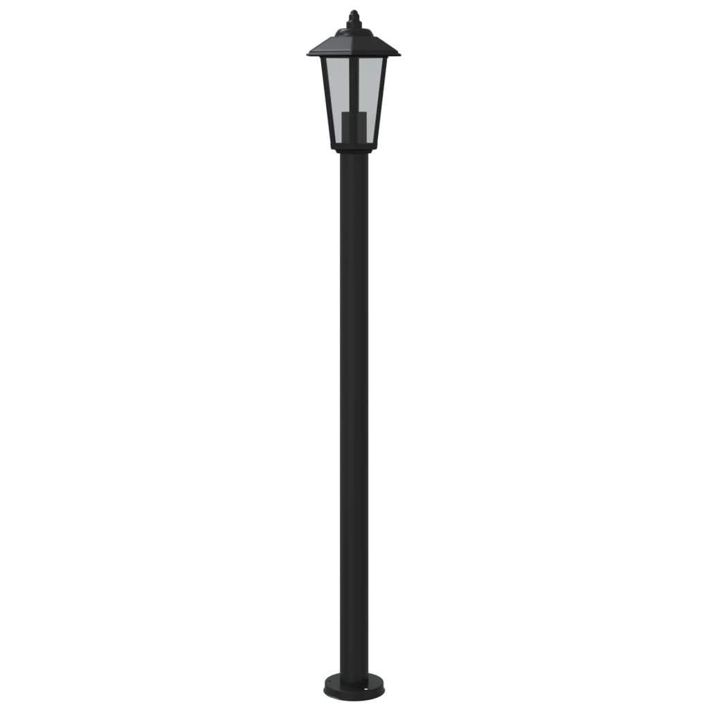Utendørs gulvlamper 3 stk svart 120 cm rustfritt stål