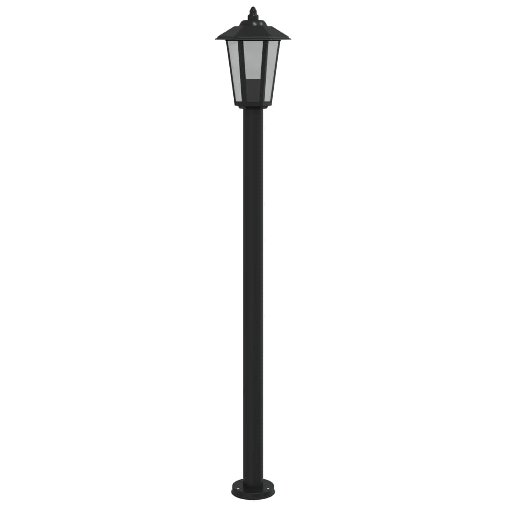 Utendørs gulvlamper 3 stk svart 120 cm rustfritt stål