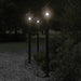 Utendørs gulvlamper 3 stk svart 120 cm rustfritt stål